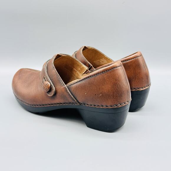 Dansko Shoes Women 8.5 Brown Leather Mary Jane Classic Clog Mule Slip On Comfort - Picture 5 of 11